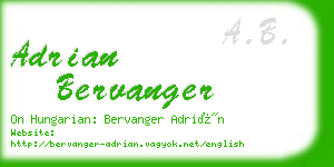 adrian bervanger business card